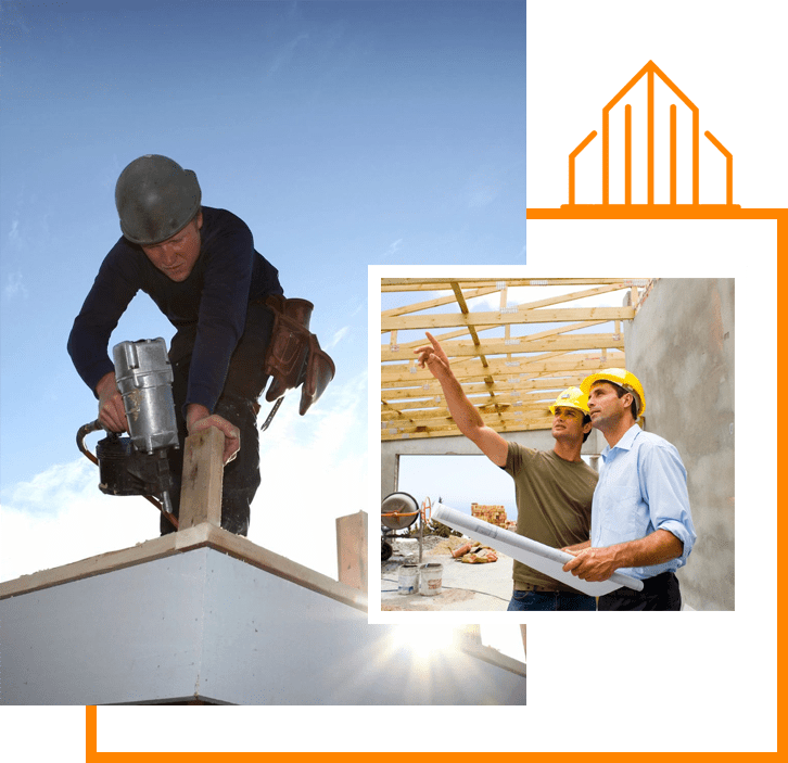 A man is working on the roof of a building